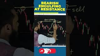 BEARISH ENGULFING AT RESISTANCE #shorts #youtubeshorts  #stockmarket #sharemarket #nifty #banknifty