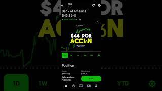 BANK OF AMERICA MOVIMIENTO DEL PRECIO  DE LA ACCIÓN - ROBINHOOD INVERSIONES